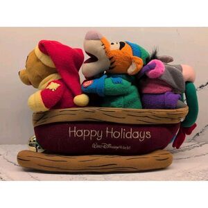 Disney Musical Plush Sleigh Winnie The Pooh Tigger Eeyore Theme Park Exclusive‎
